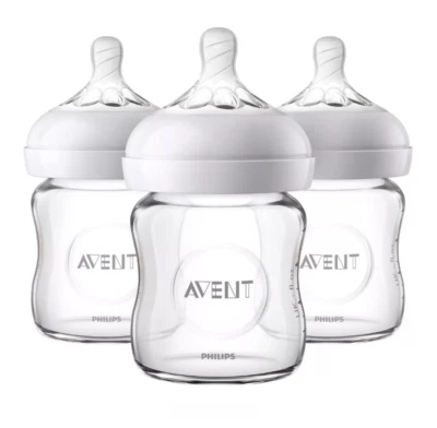 Biberones de vidrio natural Philips Avent 4 oz SCF701/37 Foto 1 de 4