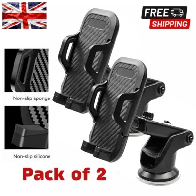 Universal Car Mobile Phone Holder 360° Windscreen Dashboard GPS Stand Cradle UK - Image 1 of 4