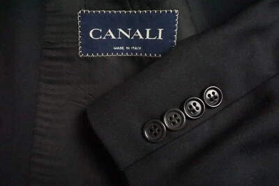 Canali Solid Black 100% Wool Sport Coat Jacket Sz 44R - Image 1 of 4