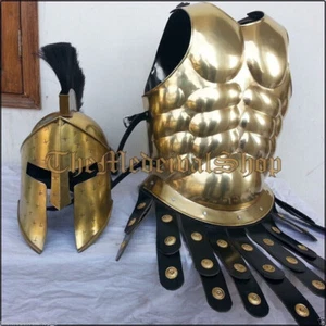 MEDIEVAL  MUSCLE AND ROMAN SPARTAN HELMET,KING 300 COSTUMES ARMOR FOR COSPLAY - Picture 1 of 4