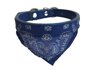 DOG BANDANA ADJUSTABLE COLLAR Pet Puppy 35cm Blue - Picture 1 of 1