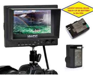 LILLIPUT 5 " 569 / O HDMI In&out BNC Ypbpr + Av Kamera-Oberseite Monitor + LP-E6 - Picture 1 of 5