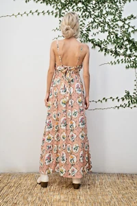 Beatnik Philosophy Barok Paris SZ S Floral Maxi Dress Tank Crochet BOHO $285 NWT - Picture 1 of 16