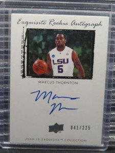 2009-10 UD Exquisite Collection Marcus Thornton Rookie Auto RC #041/225 LSU