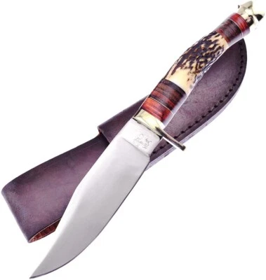 Frost Cutlery Hunter Fixed Knife 5" Stainless Steel Blade Bone/Pakkawood Handle - Image 1 of 2