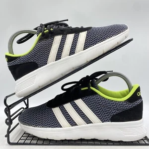 Adidas Neo Lite Racer Grey Black Green Trainers Sz UK 6 Womens Gym Running Yoga - Picture 1 of 8