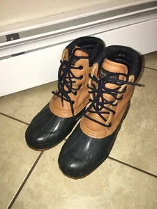 Trader Bay Mens Duck Waterproof Boots Thinsulate Insulation Sz 7 Tan Leather - Picture 1 of 7
