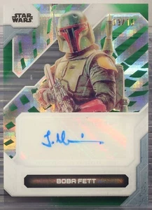 2024 Topps Star Wars High Tek Temuera Morrison nel ruolo di Boba Fett #A-TM verde 3/10 - Foto 1 di 2