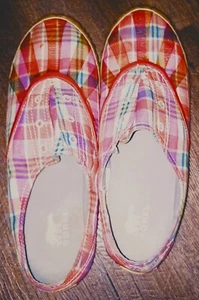 SOREL Mirage Picnic Plimsole Canvas Sneaker NL1822 US 7 EUR 38 2/3 Multi Plaid - Picture 1 of 5