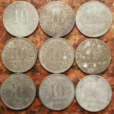 1922 GERMANY 10 PFENNIG COIN (1 PER SALE PICKED AT RANDOM) - #A9247 - Image 1 of 2