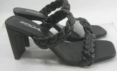 Soda new Black 3.5"High Block  Heel PEEP TOE  SLIP ON Shoes WOMEN Size 7 - Image 1 of 4