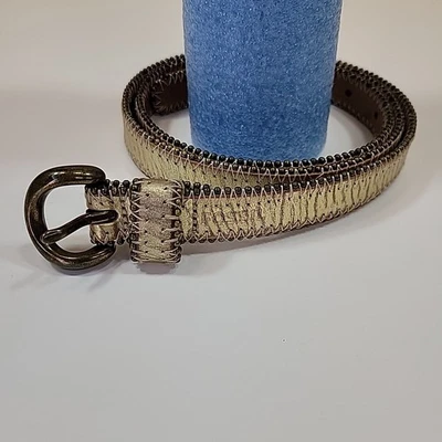 Cinturón de cuero Fossil dorado brillante talla grande BT3993715 195071 0512 Foto 1 de 4