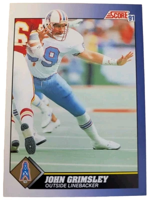 1991 Score John Grimsley Houston Oilers #54 NFL Football Card (U - Image 1 of 2