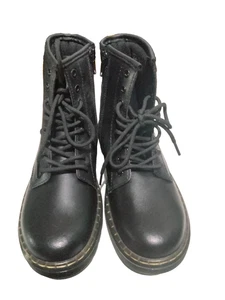 Dr Martens zavala j Size USM 4 Black Boots With Bouncy Soles Side Zipper  - Picture 1 of 11