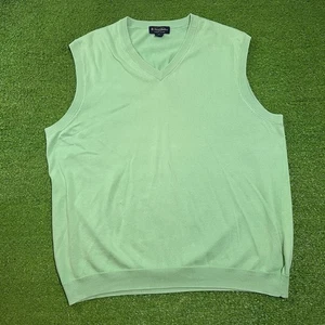 Brooks Brothers Maglione Gilet CL Verde 100% Cotone Supima Scollo V Preppy Golf - Foto 1 di 5