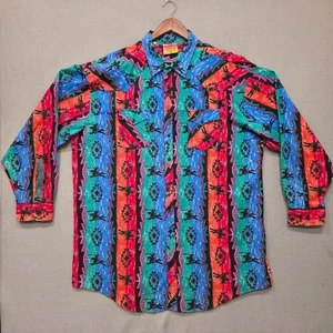 Sergio Valente Men's Aztec Long Sleeve Button Up Western Shirt Size 3XLT - Picture 1 of 5