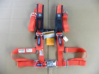 NEW PRO ARMOR 4PT HARNESS A114230OR ORANGE 3" WIDE SEWN IN PADS  - Image 1 of 4