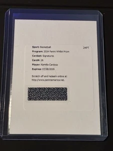 2024 Panini WNBA Prizm Kamilla Cardoso Rookie Auto RC #SG-KC - Picture 1 of 1