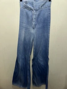 RARE Vintage 70s Wrangler High Rise Bell Bottom Jeans Women’s 9/10 Blue Denim - Picture 1 of 9