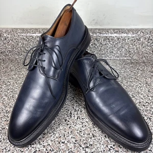 Antonio Maurizi Navy Blue Plain Toe Derby Studded Sole Men's Sz US 11/EU 44 New! - Picture 1 of 24