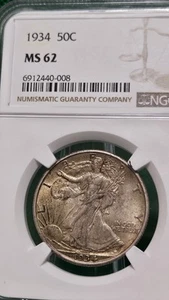 Medio dólar Walking Liberty 1934 50c MS62 - Imagen 1 de 5