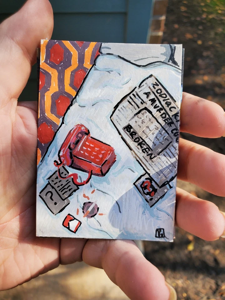 ACEO Original Painting POV Acrylic Painting Signed "Killer Breakfast/Food" Serie - Image 1 of 1