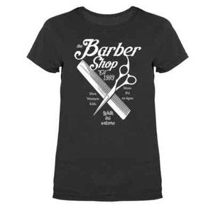 Barber Shop Funny Joke Humorous Women's  T-shirt - Foto 1 di 17