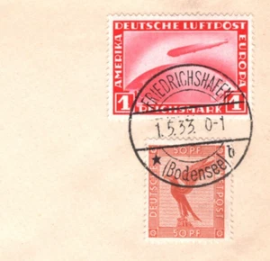GERMANY Cover GRAF ZEPPELIN 1m Air Mail 1933 *DEUTSCHLANDFAHRT* Dresden KZ129 - Picture 1 of 10