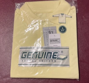 Kids School Uniform Long Sleeve T-shirt Yellow Button Up Size - 6/7 - Picture 1 of 4