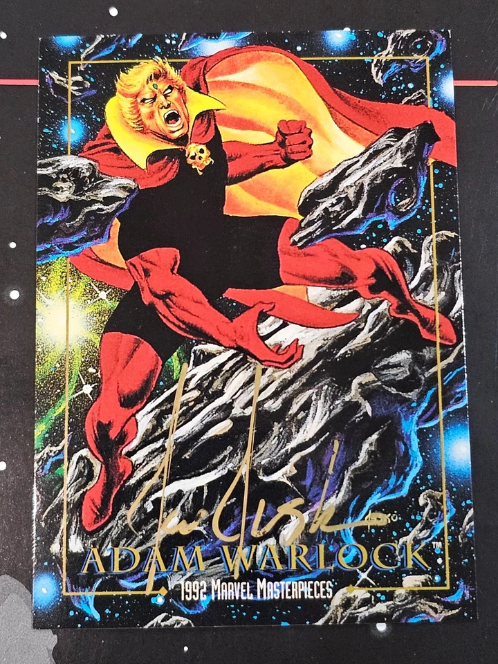 Marvel Masterpieces 1992 firmado Joe Jusko #10 autógrafo de Adam Warlock (auto) casi nuevo Foto 1 de 2