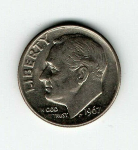 1967   UNITED STATES OF AMERICA ONE DIME  COIN  #247 - Picture 1 of 2