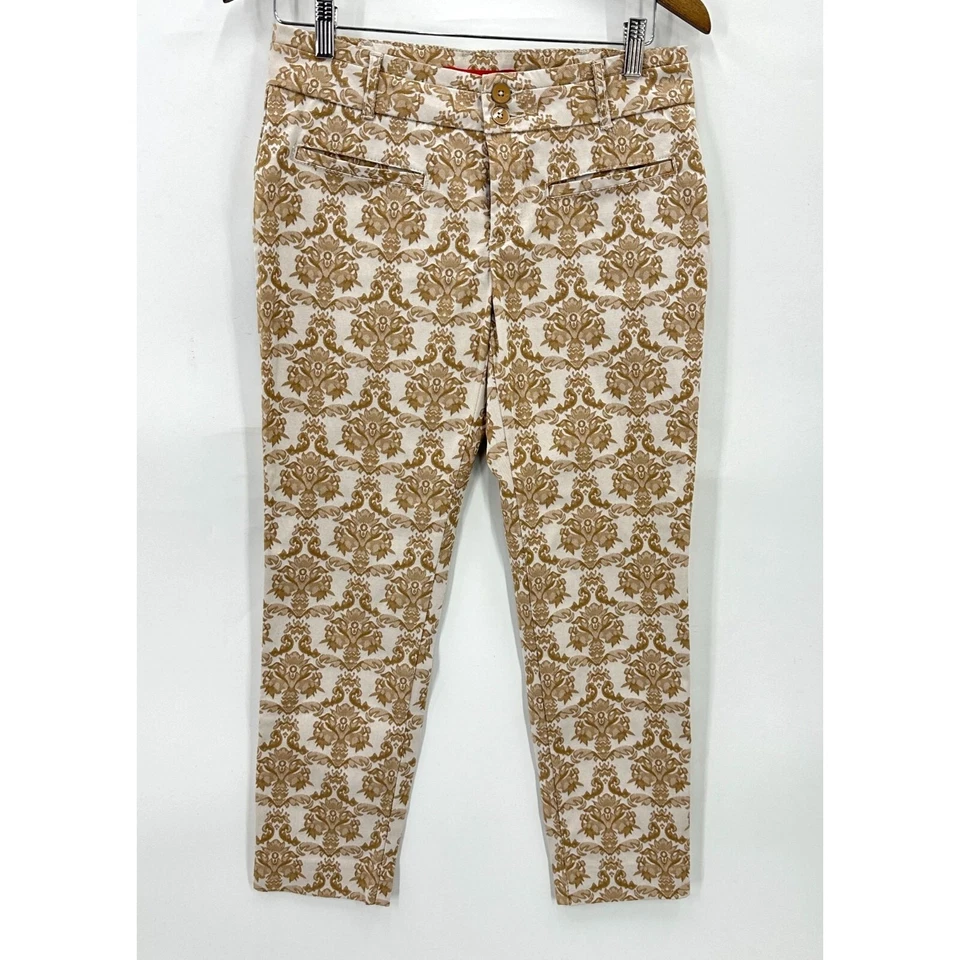 Cartonnier Anthropologie Pants Womens Charlie Ankle Batik Beige Cream 4 - Image 1 of 4
