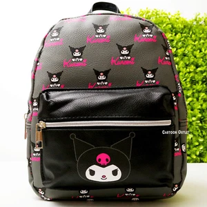Sanrio Hello Kitty Kuromi Mini Backpack Ladies Purse 10" Faux Leather Authentic - Picture 1 of 9