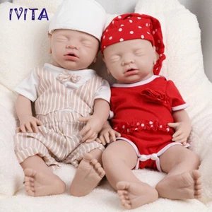 IVITA 18" Sleeping Baby Boy and Girl Reborn Baby Full Body Silicone Doll Xmas - Picture 1 of 5
