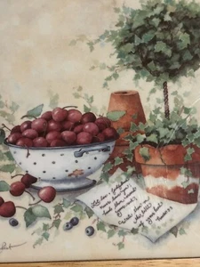 Style Ceramic Trivet Wall Decor Tile Wood Framed Hot Board Or Hanger Fruit-Tree - Picture 1 of 6
