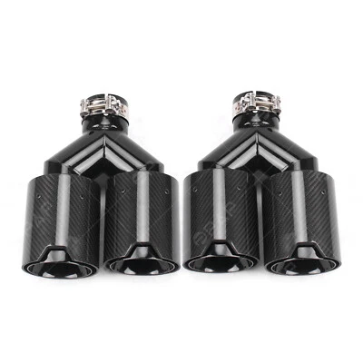 NEW Opened For BMW Dual Car Exhaust TWIN End Tips Tail Pipe 63mm In 101MM Out us - Image 1 of 4