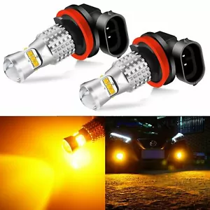 JDM ASTAR 2x 1600LM Amber Yellow H11 LED Bulbs Fog Light Lamps - Picture 1 of 10
