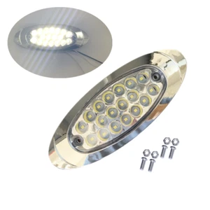 White Thin 18LED Side Marker Lights Clearance Chrome For Freightliner 12-24V - Foto 1 di 6