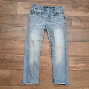 Pantalones de mezclilla BKE Alec para hombre 26x24 (MEDIDA REAL) azules ajustados bigotes descoloridos - Imagen 1 de 10