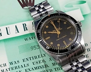 VINTAGE 1954 GILT ROLEX TURN-O-GRAPH 6202 ORIGINAL BOX/GUARANTEE PAPER 1950's - Picture 1 of 12