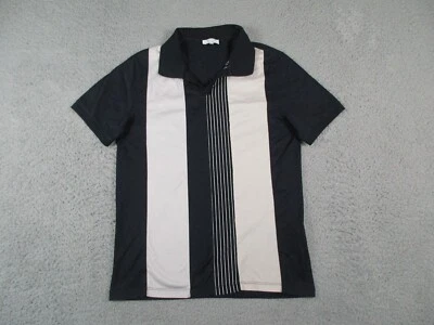 Camisa Polo Reiss Para Hombres Pequeña Azul Marino Cuello de Campamento Louge Bowling Algodón Foto 1 de 4