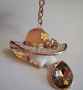 Mujer, Niña Genial Estrás Dama con Sombrero y Gota Moda Clip en Llavero - Imagen 1 de 6