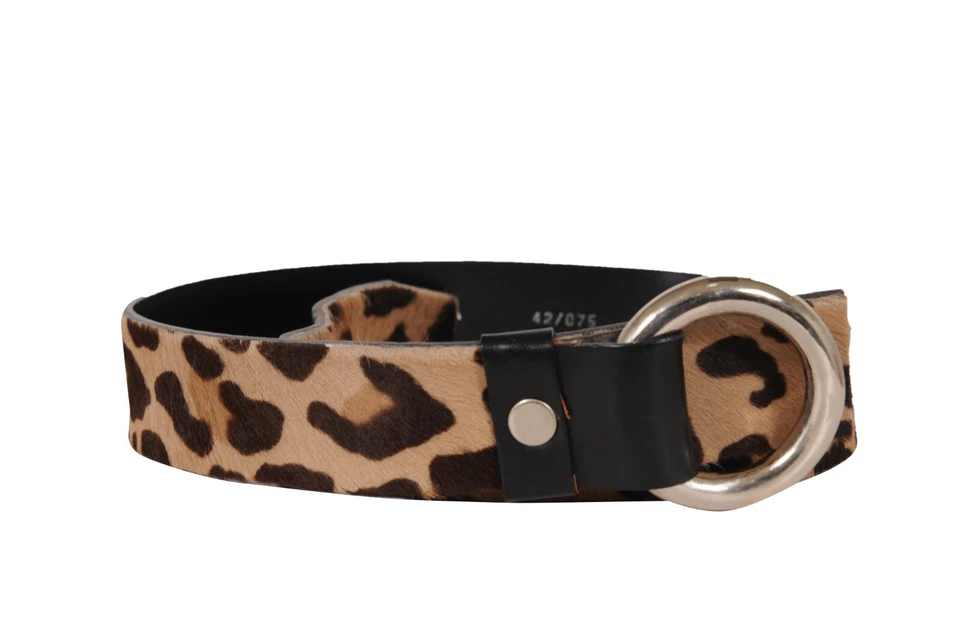 Cinturón Dolce & Gabbana Mujer Pelo de pantorrilla Estampado Leopardo Talla 42/75 Marrón Tostado Foto 1 de 4