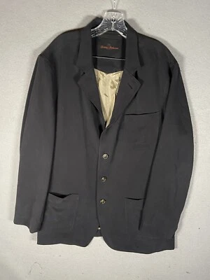 Tommy Bahama Black Large L 3 button 100% Silk Blazer Sport Coat Jacket Casual - Image 1 of 4
