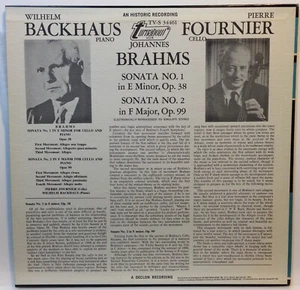 Johannes Brahms : Pierre Fournier, Wilhelm Backhaus Sonata No. 1 In E Minor, Op. - Imagen 1 de 2