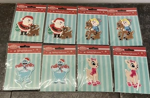 Rare 2017 Christmas Rudolph Red Nose Reindeer Embroidered Iron On Patch Lot Of 8 - Picture 1 of 7