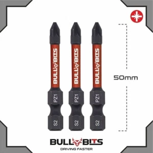 3 brocas de taladro taladro de resistencia a impacto magnético PZ1 50 mm de largo Pozi NO.1 - Imagen 1 de 3
