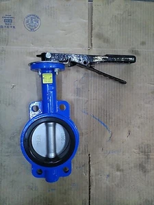 4" Butterfly Valve Wafer with align holes Stainless Disc Viton Seat with handle - Picture 1 of 4
