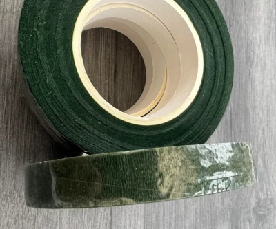 Florist Stem Tape 1.3cm Wide 27m Long Dark Green Bouquet Corsages Price Per Roll - Image 1 of 4