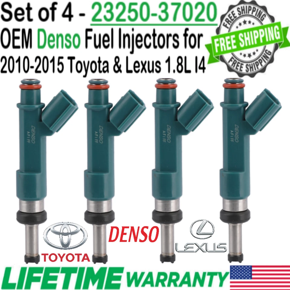 4 Pieces Genuine Denso Fuel Injectors For 2012-2015 Toyota Prius Plug-In 1.8L I4 Foto 1 de 4